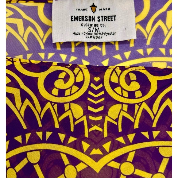 Shaw scarf poncho purple yellow LSU themed Tiger's eye Emerson Street Size S/M - Picture 3 of 7
